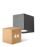 Confezione Multipack 4x D'Lite Luce Da Parete Vrebos Aluminium Nero | Adatto per 1x GU10