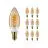 Confezione Multipack 10x Philips MASTER Value LED Candela E14 Vintage Filamento Oro 2.5W 136lm - 927 Bianco Molto Caldo | Miglior resa cromatica - Dimmerabile - Sostitutiva 25W